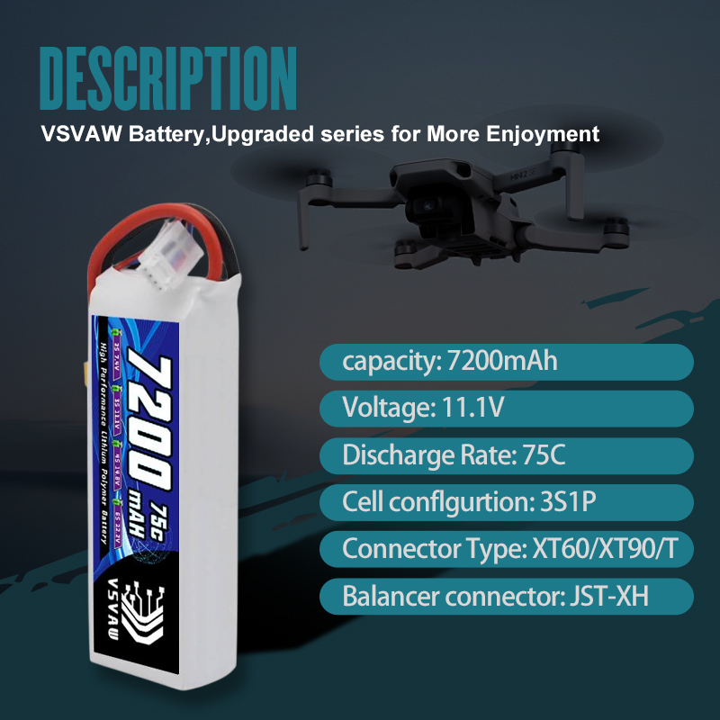 VSVAW 3S Lipo Батарея 11,1 В 7 – обзор и цена Drone Battery 3S