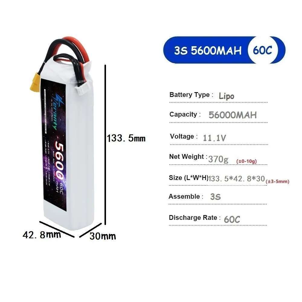TERANTY 5600MAH 60C 2S 3S 4S 6 – обзор и цена Drone Battery 4S