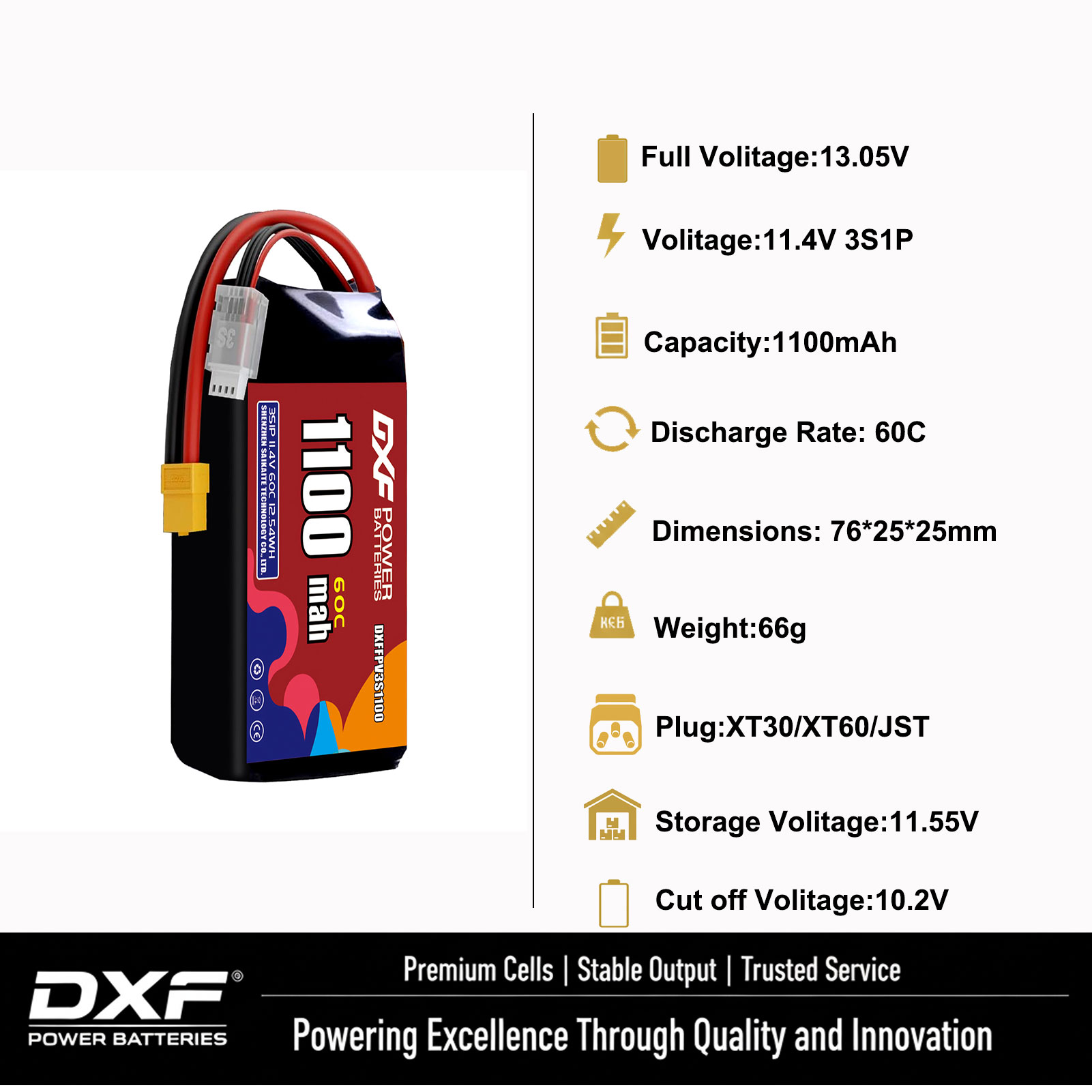 DXF Lipo 3S Аккумулятор 11,4 В – обзор и цена Drone Battery 3S